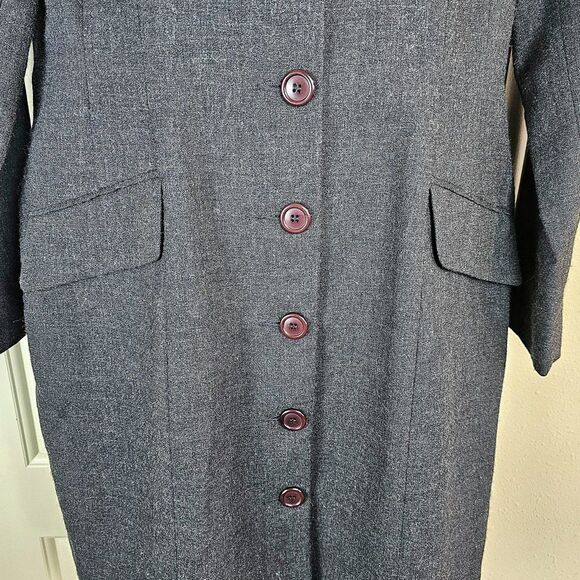 Vintage Harve Benard 100% Wool Button Down Suit Dress Size 12P - Picture 4 of 7